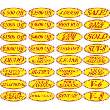 Red & Yellow Oval Slogans