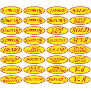 Red & Yellow Oval Slogans