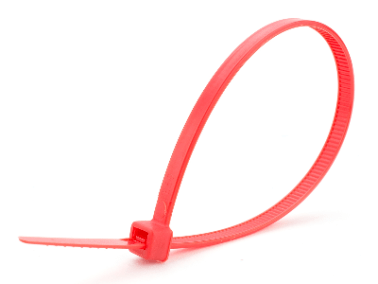 Red Cable Ties Color-Coded, 4 " Length (Pack of 50)