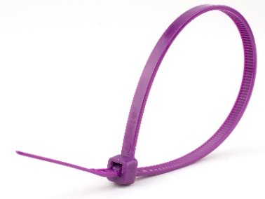 Purple Cable Ties Color-Coded, 8 " Length (Pack of 50)