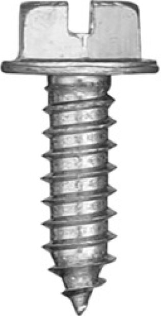 Slotted Hex Washer Head License Plate Screw - #14 Diameter; 3/4 Length; 1/2 (Zinc Finished) (250 per pack)