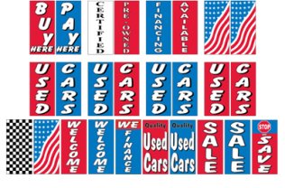 Giant Stock Message Pole Banner Only 3' x 8' (double sided)