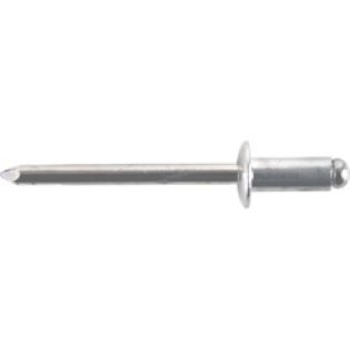 Open End Rivet, Dome Head, Aluminum, 5/32" Diameter, 0.126 to 0.187" Grip Range, 0.362" Body Length (Pack of 100)