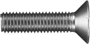 Flat Head Socket Cap Screw, A4 Stainless Steel, Plain Finish, Coarse Thread, 3mm Hex Key, M5-0.8 x 10mm (Pack of 25)
