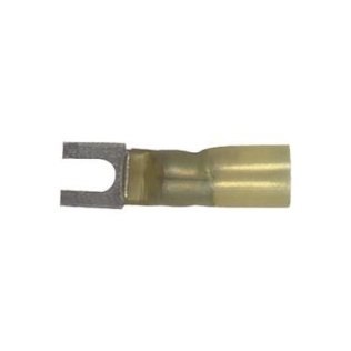 Spade Terminal, 2-Piece Heat Seal, Insulated, 12 to 10 AWG, #10 Stud Size, Yellow (Pack of 50)
