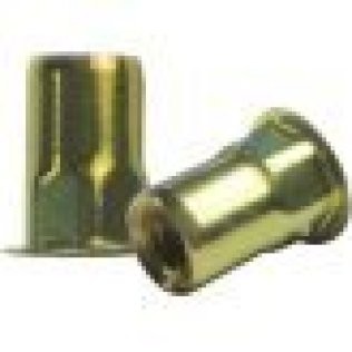 Sherex Fastening Solutions - Blind Rivet Nut Insert, Thin Wall, Steel, Yellow Zinc Finish, Half Hex, Large Flange, M10-1.5, 3.8 to 7.9mm Grip (Pack of 20)