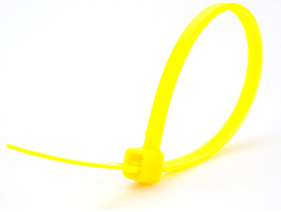 Yellow Cable Ties Color-Coded, 8 " Length (Pack of 50)