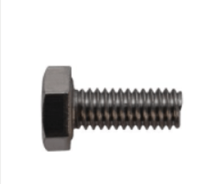 DIN 933 Hex Cap Screw, A4 Stainless Steel, Plain Finish, Coarse Thread, 3.5mm Head Height, 8mm Across Flats, M5-0.8 x 12mm (Pack of 50)