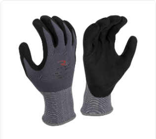 Gripper Gloves, Gray, Large, Micro Foam Nitrile Palm, Elastic Slip-On Cuff, Seamless, 15-Gauge, Nylon/Spandex Shell (Pack of 12)