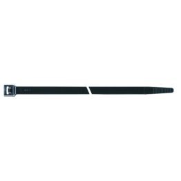 Cable Ties-Releasable 15 Length 0.345 Width Black 175 LBs Minimum Loop Tensile Strength 4 Bundle Diameter 0.075 Thickness (50 per pack)