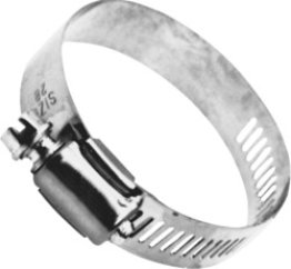 Slotted Hex Head Hose Clamp 301 Stainless Steel Band with case hardened carbon steel 5/16 screw Size # 16 11/16-1-1/2 1/2 (25 per pack)