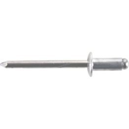 Open End Rivet, Dome Head, Aluminum, 5/32" Diameter, 0.126 to 0.187" Grip Range, 0.362" Body Length (Pack of 100)