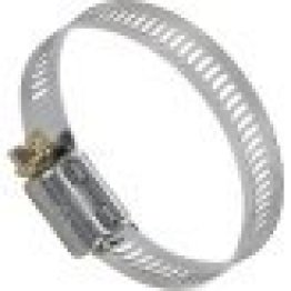 Hose Clamp with Hardened Carbon Steel Hex Head Screw, 301 Stainless Steel, #16, 11/16 to 1-1/2" Clamp ID, 1/2" Width (Pack of 25)